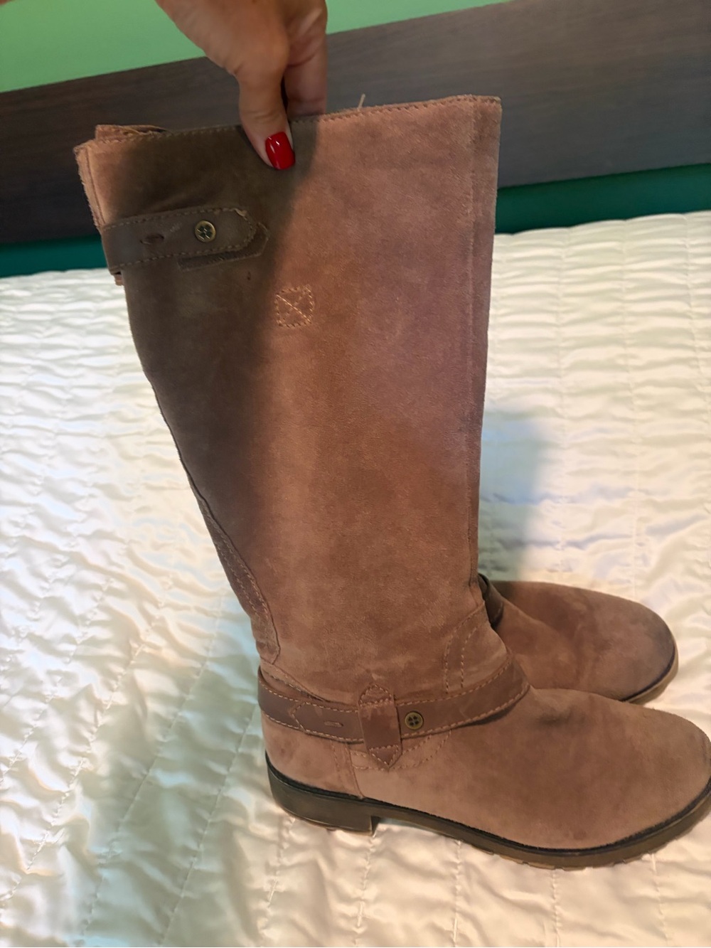 Naturalizer Women's Tall Soft Suede Boots in Taupe Brown